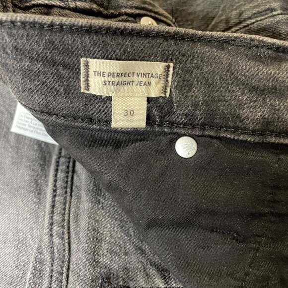 Madewell Perfect Vintage Straight Jean Size 30 Black Raw Hem - Picture 5 of 5